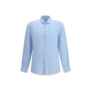 Brooksfield Blue Linen Men's Shirt